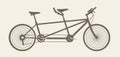 Tandem Bicycle Silhouette, Bicycle Built for Two Royalty Free Stock Photo