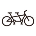 Tandem bike icon - vector illustration Royalty Free Stock Photo