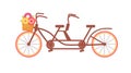 Tandem bike. Vector. Cartoon