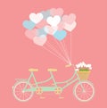 Tandem bycicle with balloons Royalty Free Stock Photo