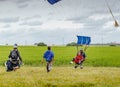 Tandem skydive landing in Seville. Spain