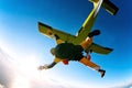 Tandem skydivers in action Royalty Free Stock Photo