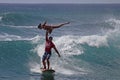 Tandem Surfers Royalty Free Stock Photo