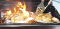 Tandoori chicken cooking