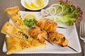Tandoori Chicken with Naan Bread Royalty Free Stock Photo