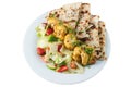 Tandoori chicken with salad and chapati