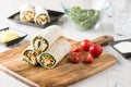 Tandoori chicken wrap with tzatziki Royalty Free Stock Photo