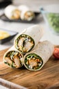 Tandoori chicken wrap with tzatziki Royalty Free Stock Photo