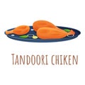 Tandoori chiken icon, cartoon style