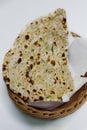 tandoori garlic naan bread, indian clay oven baked bread