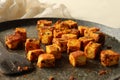 Tandoori paneer. Cottage cheese marinated with yogurt and spices and shallow fried on a griddle or non stick tawa Royalty Free Stock Photo