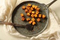 Tandoori paneer. Cottage cheese marinated with yogurt and spices and shallow fried on a griddle or non stick tawa Royalty Free Stock Photo