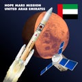 UAE Amal probe for the planet Mars research mission Royalty Free Stock Photo