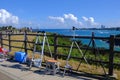 Tourist get their tripods ready at Eminokotenbo Park, Tanegashima, Kagoshima Prefecture, Japan.