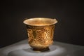 China Tang Dynasty Gold cup with pinched-grain pattern Royalty Free Stock Photo