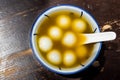 Tang Yuan or glutinous rice ball sweet dessert ginger soup