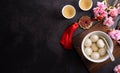 Tang Yuansweet dumplings balls, a traditional chinese cuisine for Mid-autumn, Dongzhi winter solstice festival  and Chinese Royalty Free Stock Photo