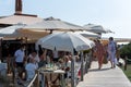 Tanga restaurant on Llevant beach on the Island of Formentera in times of COVID19 Royalty Free Stock Photo