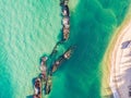 Tangalooma Shipwrecks off Moreton island, Queensland Australia Royalty Free Stock Photo