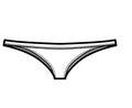 Tangas technical fashion illustration with elastic waistband, low rise, medium coverage. Flat briefs knickers lingerie