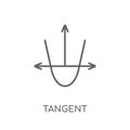 Tangent linear icon. Modern outline Tangent logo concept on whit