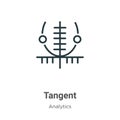 Tangent outline vector icon. Thin line black tangent icon, flat vector simple element illustration from editable analytics concept
