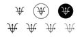 Tangent vector icon set collection. Tangent Outline flat Icon
