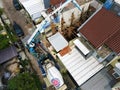 Beautiful aerial view, Casting Process in residential construction.