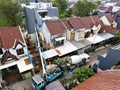 beautiful aerial view, Casting Process in residential construction.