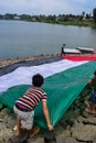 Palestine giant flag in Indonesia