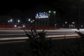 Tangerang, Indonesia - 23 October 2020: The entrance gate to WOW citra raya, tangerang district at night. Royalty Free Stock Photo