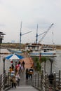 Tangerang, West Java, Indonesia, 2022 - Visitors visiting the Cove Batavia PIK area on the beach