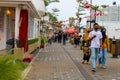 Tangerang, West Java, Indonesia, 2022 - Visitors visiting the Cove Batavia PIK area on the beach