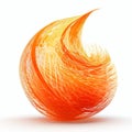 Tangerine Algorithmic Art On White Background