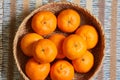 tangerine basket artisan tablecloth background