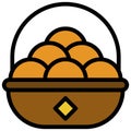 Tangerine basket icon ,Chinese New Year vector illustration Royalty Free Stock Photo