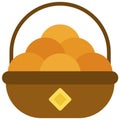 Tangerine basket icon ,Chinese New Year vector illustration