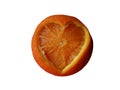 Tangerine with carved heart