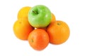 Tangerine, green apple and oranges