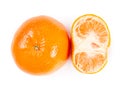 Tangerine group with slice isolated Royalty Free Stock Photo