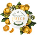 Tangerine juice round emblem