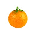 Tangerine mandarin orange single fruit isolated on white Royalty Free Stock Photo