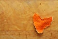 Tangerine peel in the shape of heart