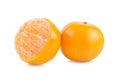 Tangerine segments isolated on white background, stacked focus image