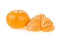 Tangerine segments isolated on white background