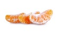 Tangerine slices isolated on white Royalty Free Stock Photo