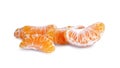 Tangerine slices isolated on white Royalty Free Stock Photo