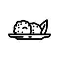 tangerine sorbet food snack line icon vector illustration