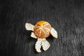 Tangerines on a black background. Lots of fresh fruit - mandarins. Royalty Free Stock Photo