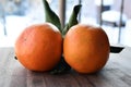 Tangerines bright orange snow Royalty Free Stock Photo